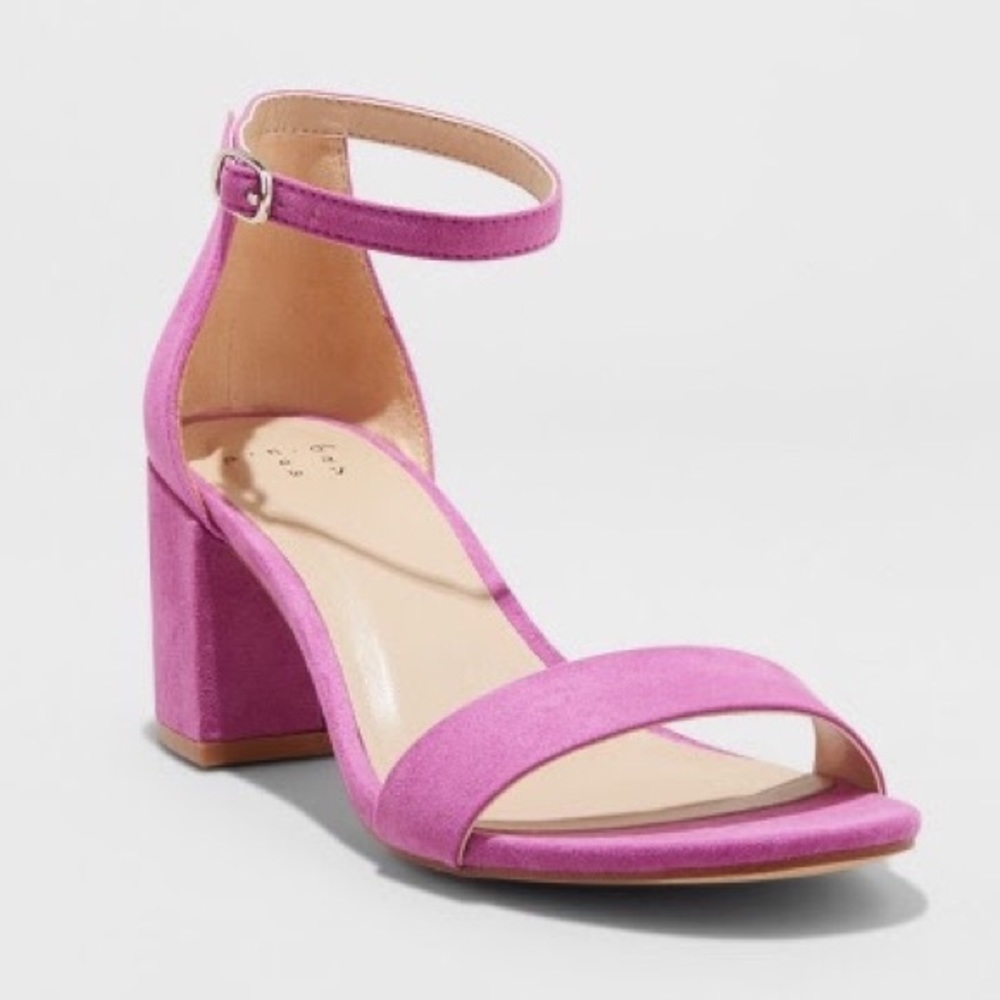 Magenta Block Heel